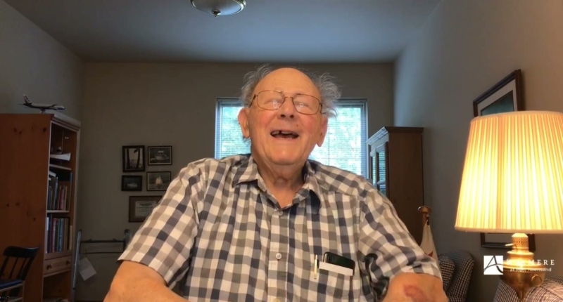 Happy elderly resident give a testimonial about Avamere